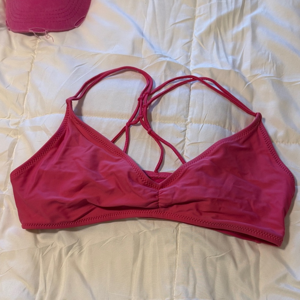 Volcom Pink Strappy Bikini Top